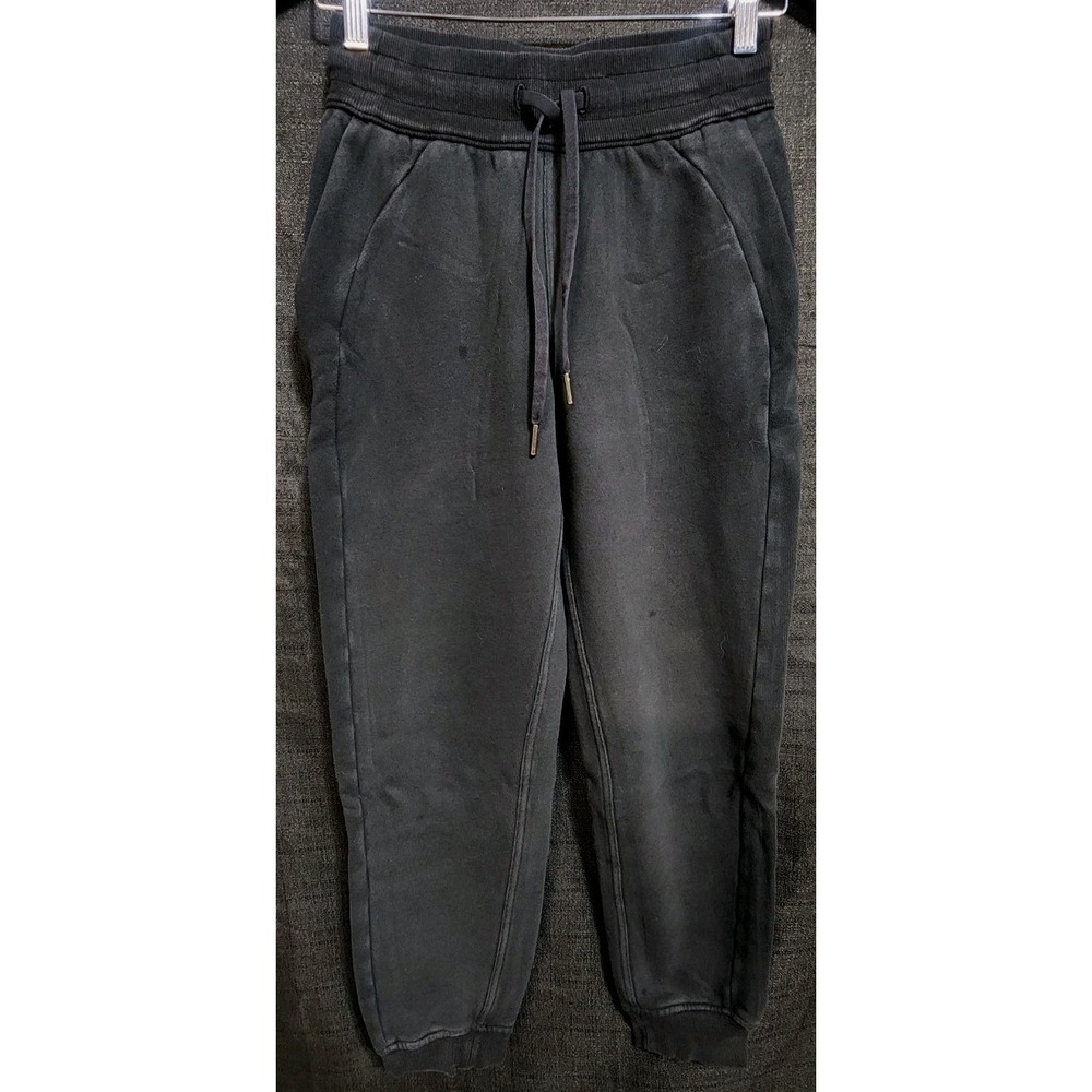Lululemon Jogger‎ Womens Sz 2 Black Sweat Pants Lounge Comfy Drawstring Pockets